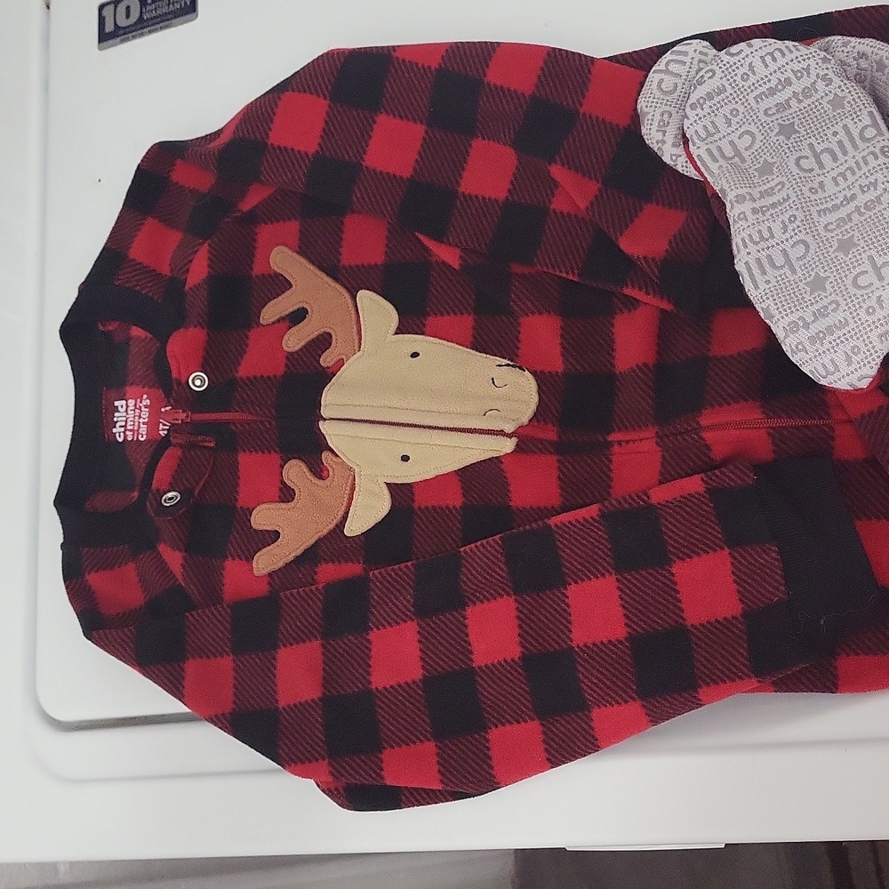 Reindeer/moose flannel PJs 4T Carters
